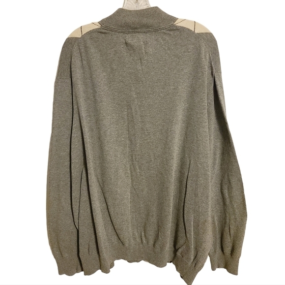 Oakhill | Men's Gray and Navy Argyle Sweater (Size 3XL) - Picture 15 of 15